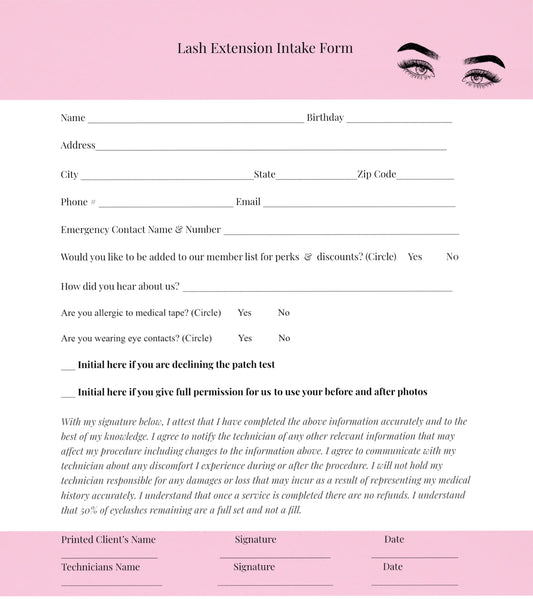 Lash Consultation Form